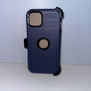 New in Packaging Cell Phone Case for iPhone 14 Plus Hip Clip Dark Blue & Black